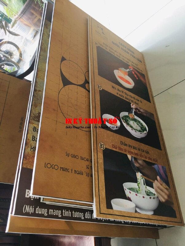 Tranh trang trí quán bún quậy Phú Quốc, in Canvas mực dầu mờ hình món ăn, kể câu chuyện thương hiệu - INKTS3373