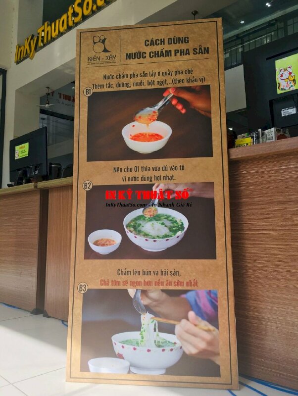 Tranh trang trí quán bún quậy Phú Quốc, in Canvas mực dầu mờ hình món ăn, kể câu chuyện thương hiệu - INKTS3373
