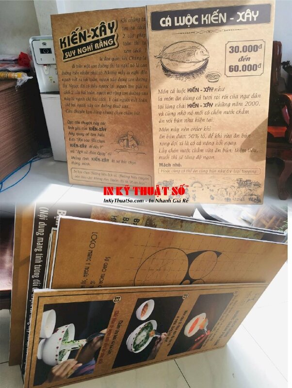 Tranh trang trí quán bún quậy Phú Quốc, in Canvas mực dầu mờ hình món ăn, kể câu chuyện thương hiệu - INKTS3373