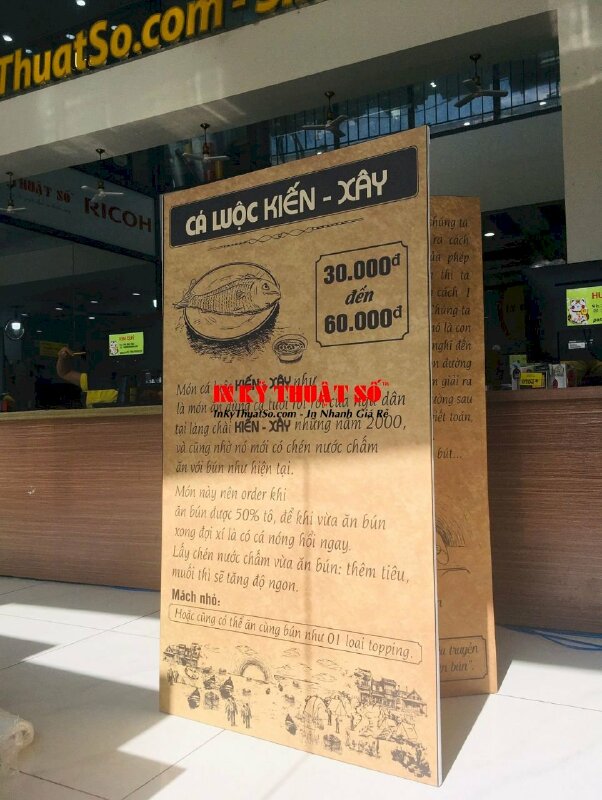 Tranh trang trí quán bún quậy Phú Quốc, in Canvas mực dầu mờ hình món ăn, kể câu chuyện thương hiệu - INKTS3373