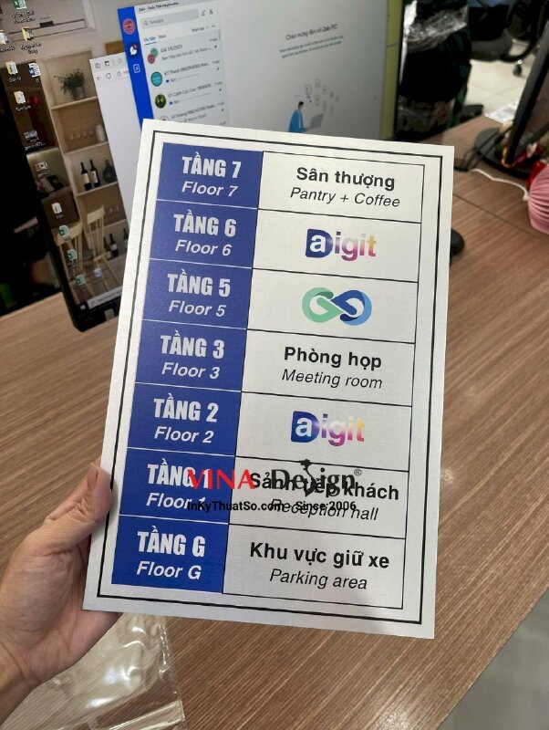 In bảng nhôm gắn thang máy số tầng, in UV thẻ nhôm dày màu bạc - INKTS3503