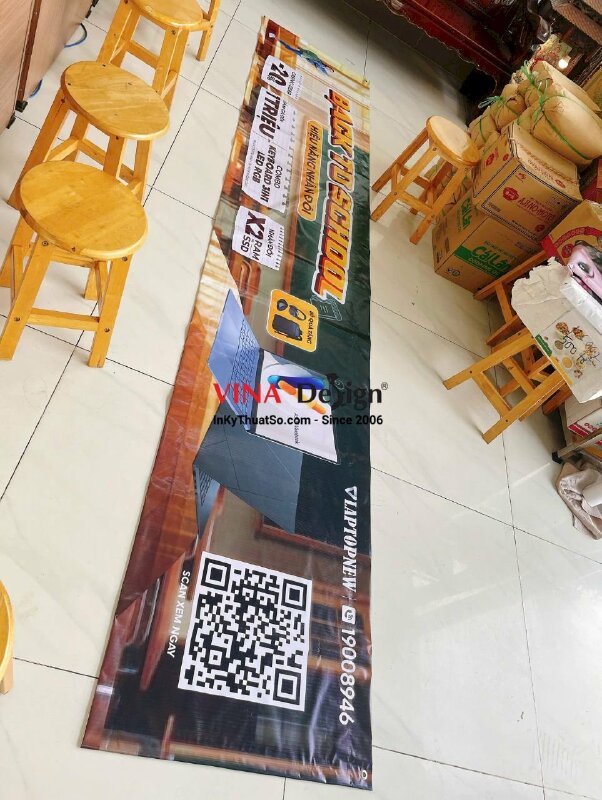 In banner bạt hiflex treo cửa hàng máy tính laptop khuyến mãi mùa tựu trường Back to school - INKTS3541