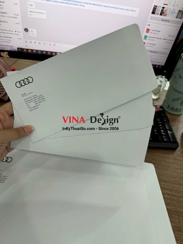 In bao thư 12 x 22 cm cho showroom ô tô hạng sang, in Offset bao thư số lượng lớn - INKTS3468