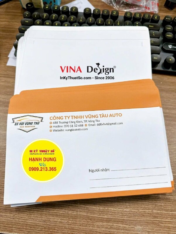 In bao thư 12x22cm cho công ty auto, in Offset bao thư số lượng lớn - INKTS3507