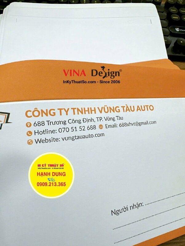 In bao thư 12x22cm cho công ty auto, in Offset bao thư số lượng lớn - INKTS3507