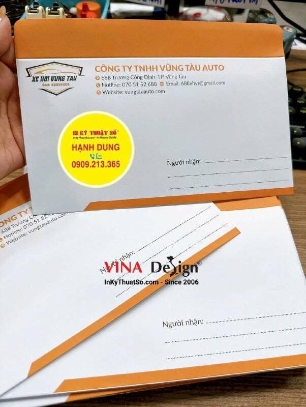 In bao thư 12x22cm cho công ty auto, in Offset bao thư số lượng lớn - INKTS3507