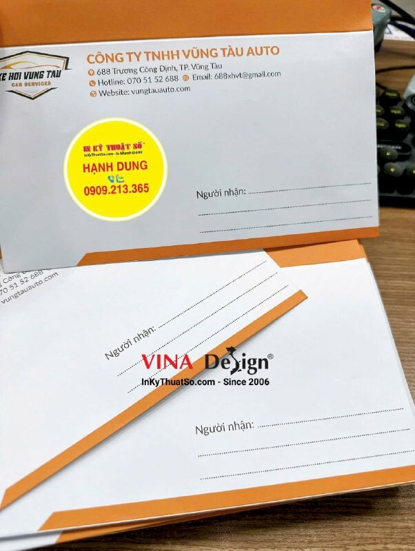 In bao thư 12x22cm cho công ty auto, in Offset bao thư số lượng lớn - INKTS3507