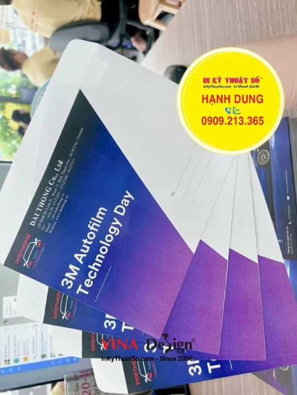 In bao thư A5 (16 x 23 cm), bao thư thiệp mời sự kiện - INKTS859
