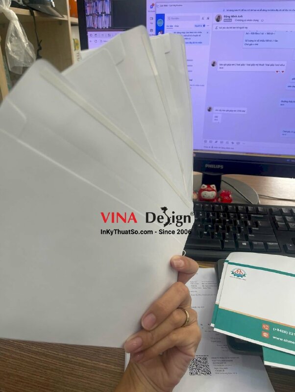 In bì thư 22x12cm công ty cơ khí và thiết bị, in bì thư số lượng ít - INKTS3500