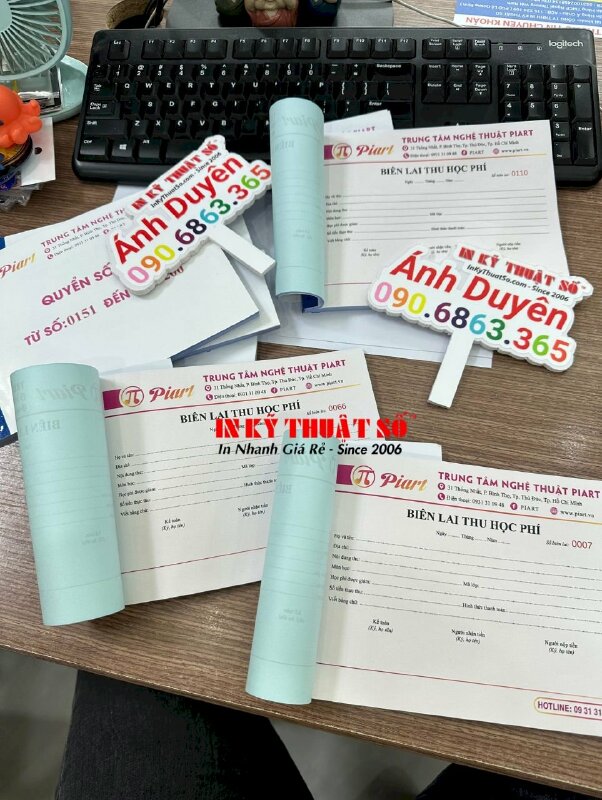 In biên lai thu học phí trung tâm nghệ thuật, trường nhạc - INKTS537