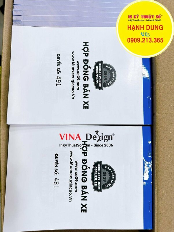 In biểu mẫu 2 liên làm Hợp đồng bán xe cho Hệ thống Ô tô Xe máy - INKTS1111