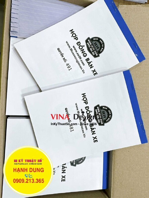 In biểu mẫu 2 liên làm Hợp đồng bán xe cho Hệ thống Ô tô Xe máy - INKTS1111