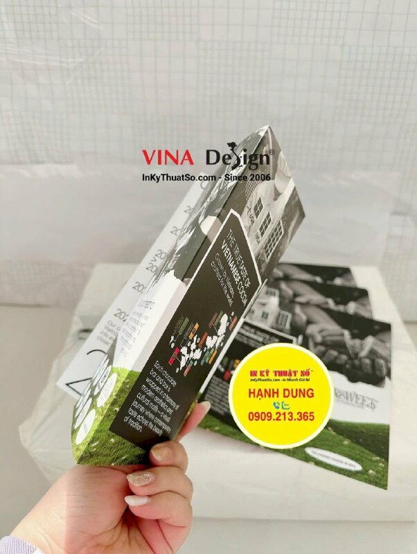 In brochure hội chợ giới thiệu sản phẩm socola thủ công, tờ gấp khổ A4 - INKTS3463