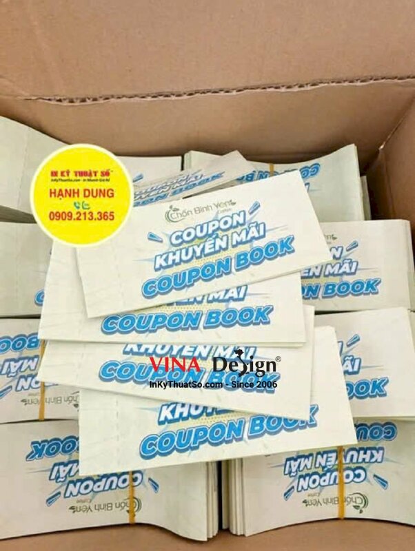 In cuốn voucher quà tặng khách hàng chuỗi cà phê, quyển coupon book khuyến mãi - INKTS3456