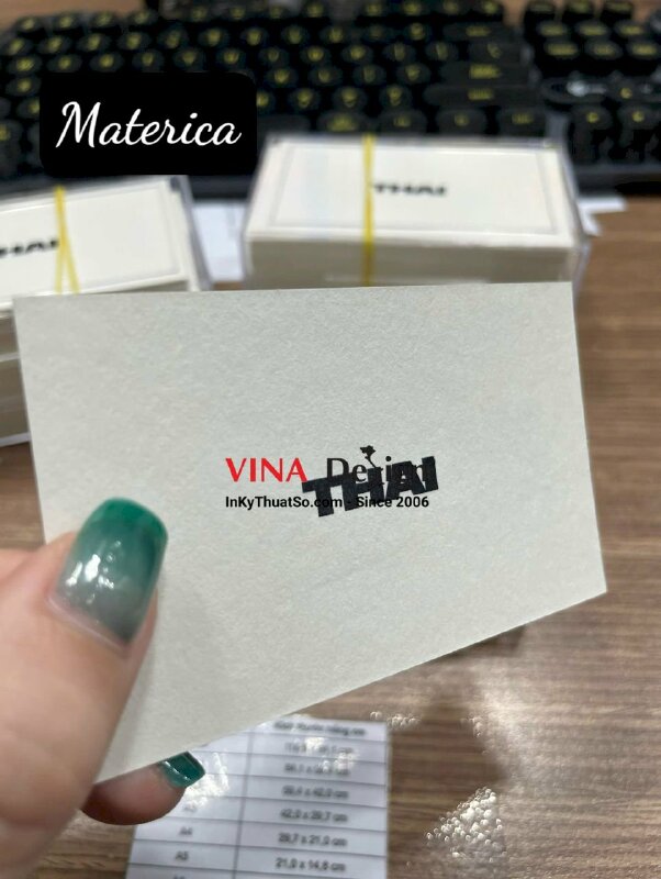 In danh thiếp giấy mỹ thuật Materica vân nhẹ cho dịch vụ cưới hỏi chuyên nghiệp - INKTS3496