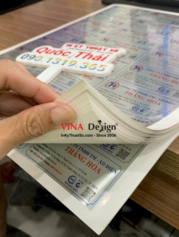 In Decal nhôm xước bạc làm tem tủ điện, nhãn tủ điện - INKTS790