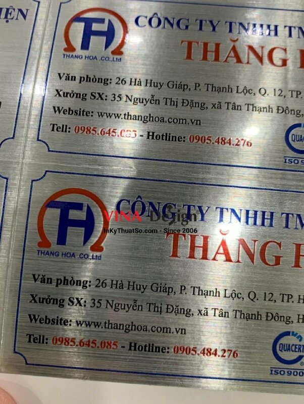 In Decal nhôm xước bạc làm tem tủ điện, nhãn tủ điện - INKTS790