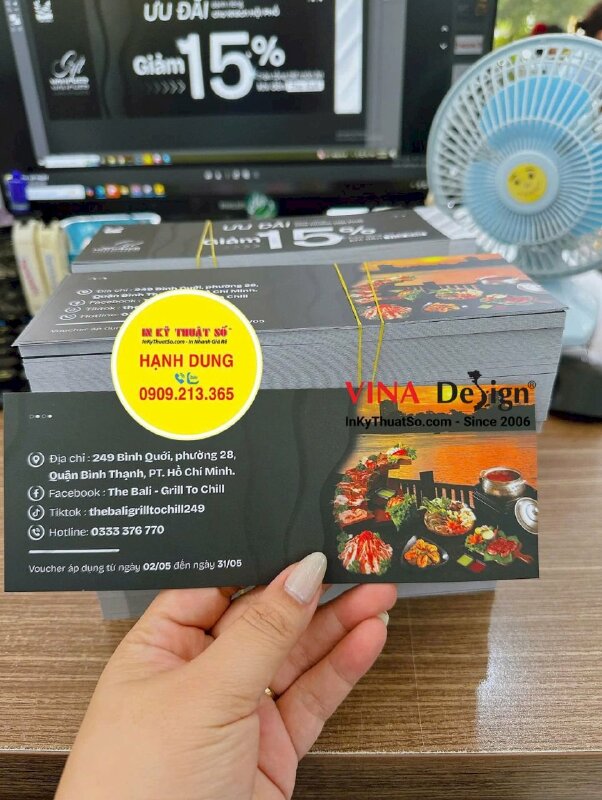 In Gift Voucher phiếu giảm giá cho tiệm nướng ven sông - INKTS3457