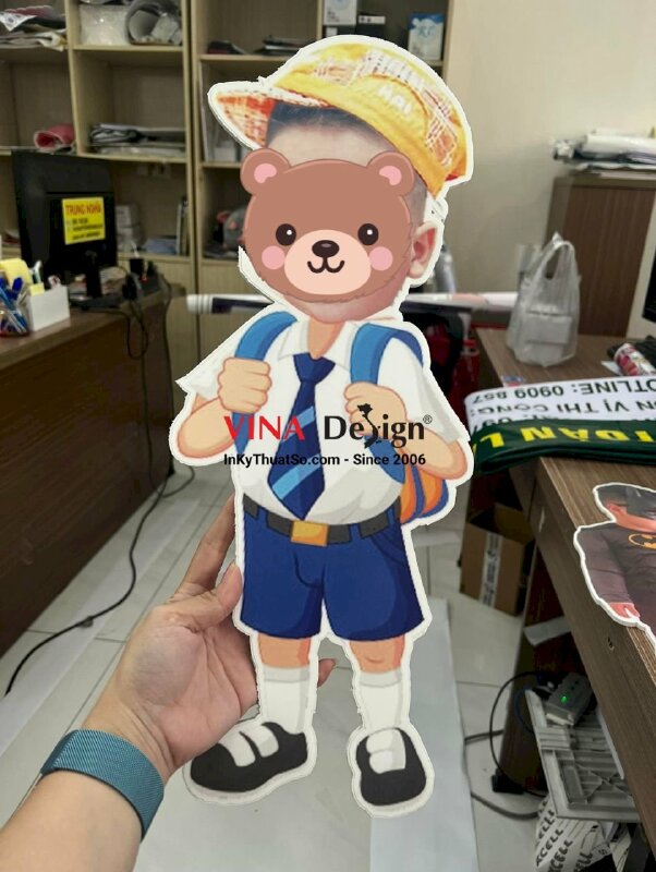 In hình chibi cho bé trai trang trí tiệc sinh nhật, chibi ghép mặt cho bé trai - INKTS3529