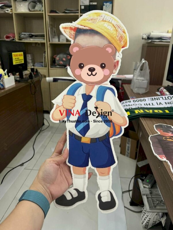 In hình chibi cho bé trai trang trí tiệc sinh nhật, chibi ghép mặt cho bé trai - INKTS3529