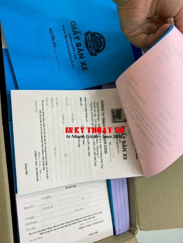 In hoá đơn bán hàng A5, carbonless 2 liên trắng hồng - INKTS380