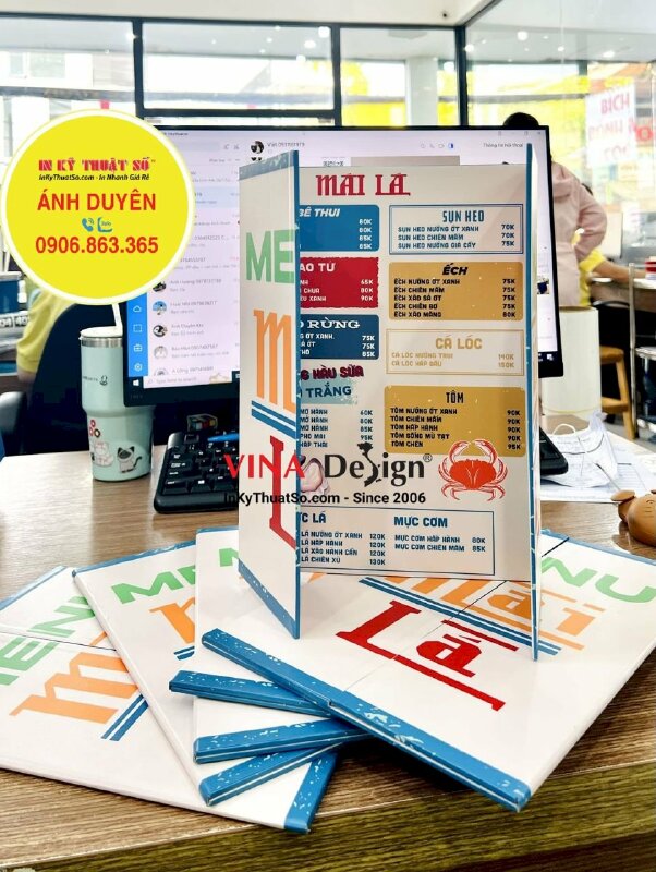 In menu quán nướng lẩu món ngon bình dân, menu dán formex khổ mở A3, khổ đóng A4 - INKTS1189