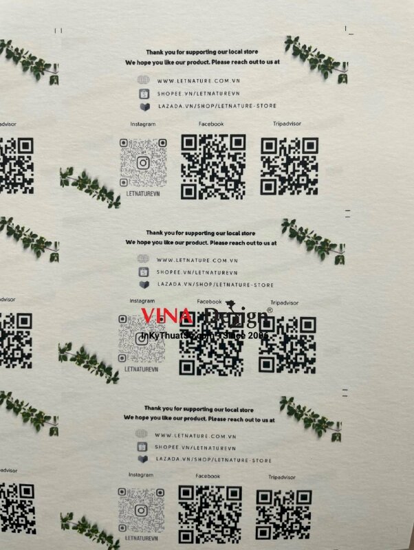 In name card giấy mỹ thuật Astropack cho shop sản phẩm thuần thiên nhiên - INKTS683