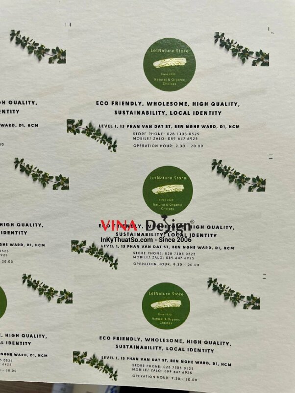 In name card giấy mỹ thuật Astropack cho shop sản phẩm thuần thiên nhiên - INKTS683