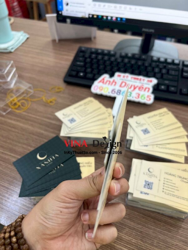 In name card giấy mỹ thuật Econo 350gsm cho môi giới bất động sản - INKTS514