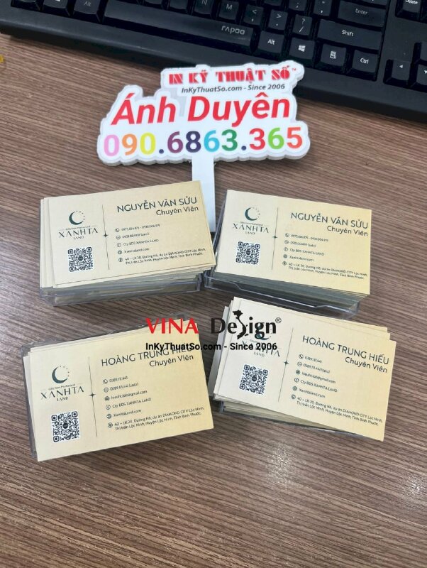 In name card giấy mỹ thuật Econo 350gsm cho môi giới bất động sản - INKTS514