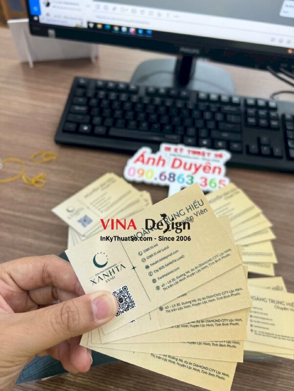In name card giấy mỹ thuật Econo 350gsm cho môi giới bất động sản - INKTS514