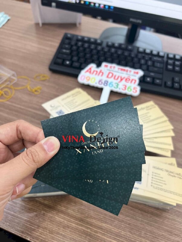 In name card giấy mỹ thuật Econo 350gsm cho môi giới bất động sản - INKTS514