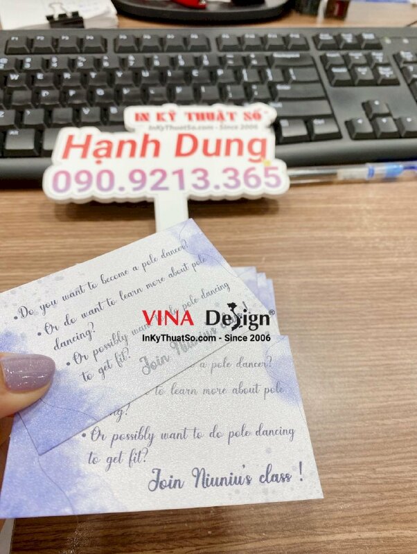 In name card giấy mỹ thuật nhũ bạc, card giấy nhũ bạc in nhanh lấy ngay - INKTS645