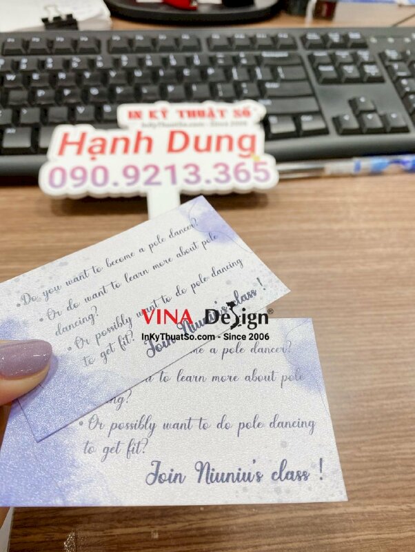 In name card giấy mỹ thuật nhũ bạc, card giấy nhũ bạc in nhanh lấy ngay - INKTS645