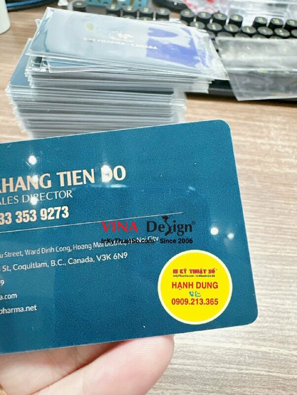 In name card nhựa chức danh Sales Director cho công ty sản xuất dược phẩm cho thú cưng - INKTS3511