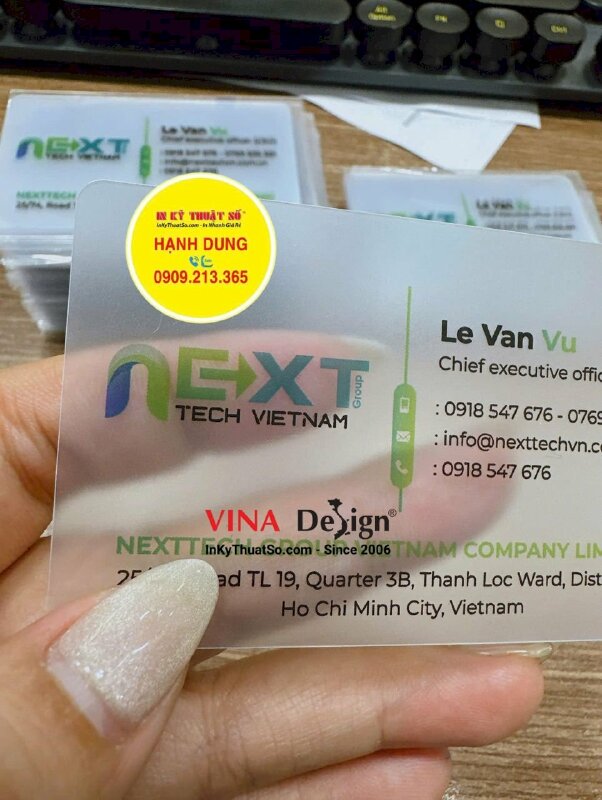 In name card nhựa trong mờ sần chức danh Chief executive officer (CEO) - INKTS3460