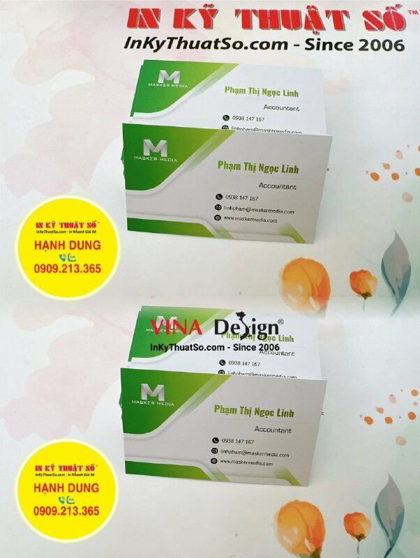 In name card offset Accountant kế toán, giấy C300gsm, in 2 mặt cán mờ - INKTS1210