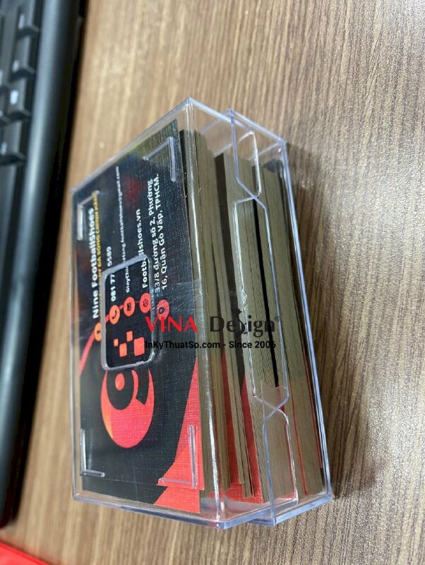 In namecard giấy mỹ thuật K02, name card cửa hàng giày đá banh - INKTS907
