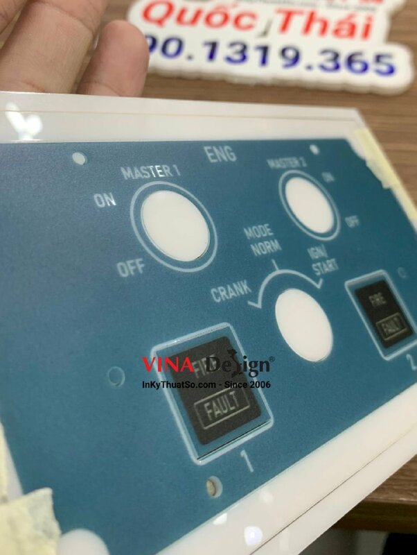 In nameplate tủ điện, in UV thuận gia công cắt theo file - INKTS804