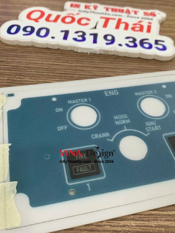 In nameplate tủ điện, in UV thuận gia công cắt theo file - INKTS804