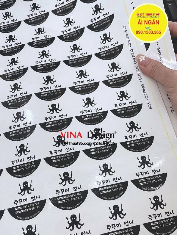 In nhãn dán hộp thức ăn mang về, in tem tròn decal giấy đường kính 4cm - INKTS1215