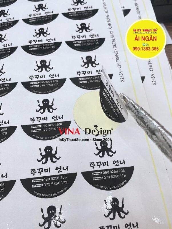 In nhãn dán hộp thức ăn mang về, in tem tròn decal giấy đường kính 4cm - INKTS1215