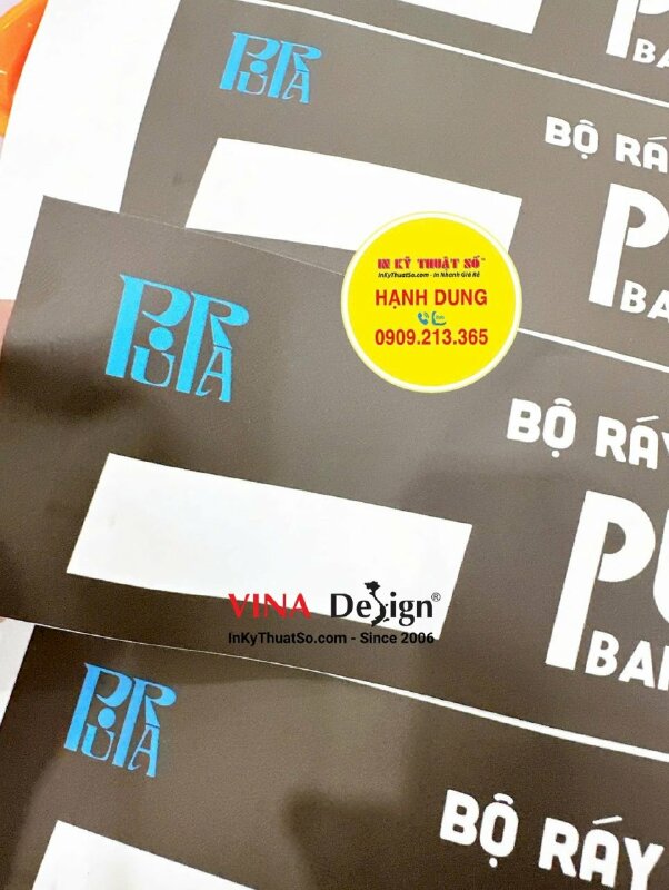 In nhãn dán vật tư PP đế giấy, không màng có thể viết bút bi được, không lem mực, chống nước, chống trầy - INKTS3484