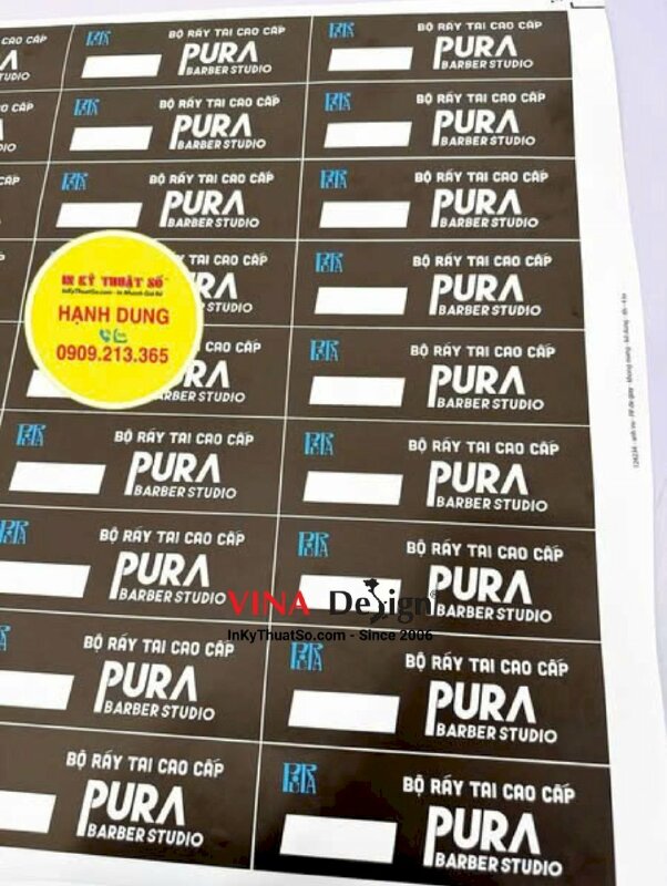 In nhãn dán vật tư PP đế giấy, không màng có thể viết bút bi được, không lem mực, chống nước, chống trầy - INKTS3484