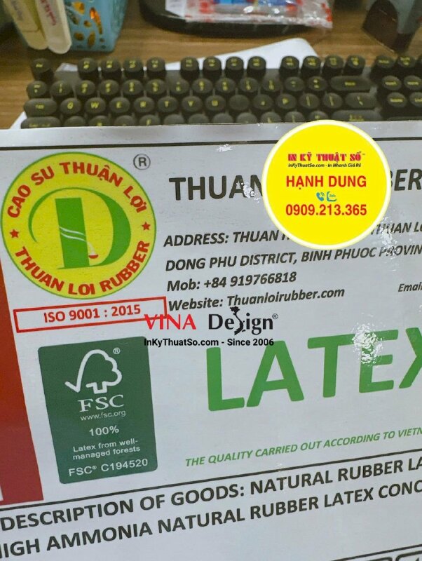 In nhãn Decal sữa dán niêm phong thùng - INKTS3510