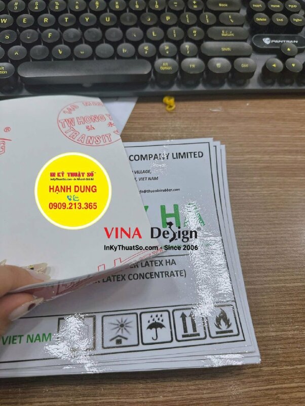 In nhãn Decal sữa dán niêm phong thùng - INKTS3510