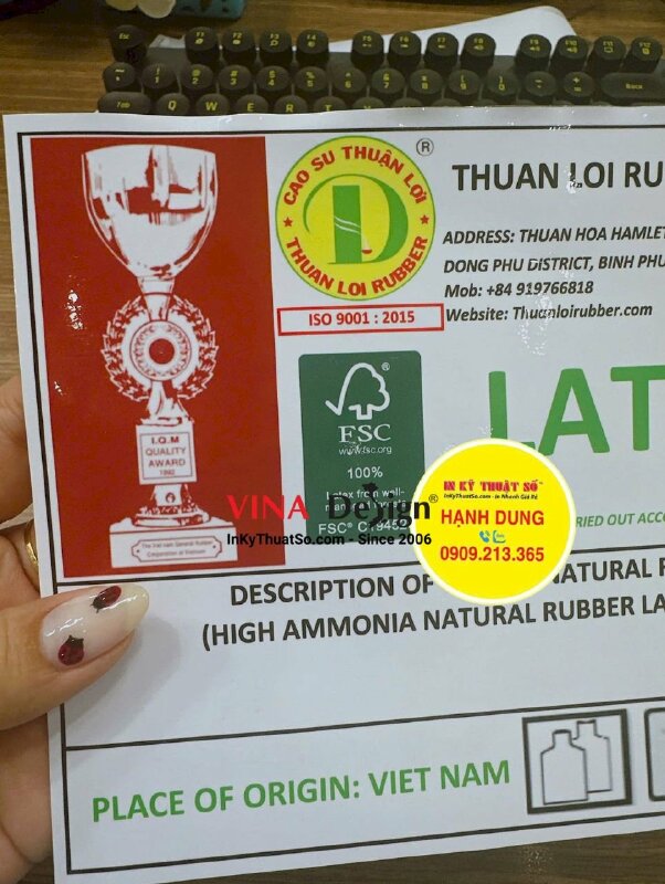 In nhãn Decal sữa dán niêm phong thùng - INKTS3510