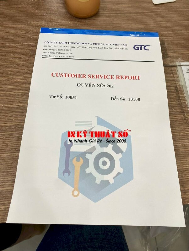 In phiếu giấy song ngữ Việt - Anh Customer Service Report - INKTS342