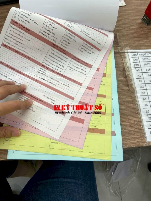In phiếu giấy song ngữ Việt - Anh Customer Service Report - INKTS342