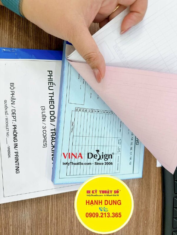 In phiếu theo dõi Tracking Form 3 liên khổ A5 ngang - INKTS1239